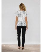 Top Turquesa à pois blanc
