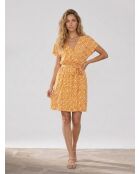 Lancel orangefarbenes Blumenkleid