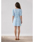 La Barben Minikleid mit blauem Blumendruck