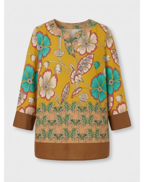 Blusa de algodón estampada amarilla Calcuta