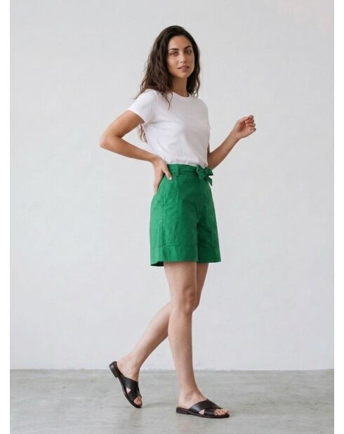 Dschungelgrüne Mano-Popelin-Shorts