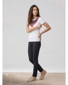 T-shirt stampata bianca/rossa/nera