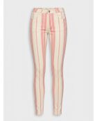 Gestreifte Jeans in Rosa/Ecru