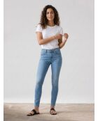 721 Mittelblaue Skinny-Jeans mit hohem Bund