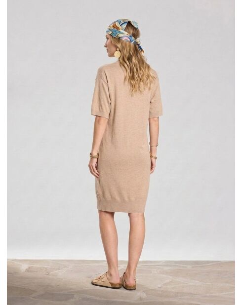 Robe pull cr beige