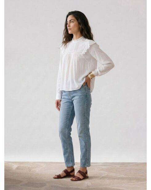 Blusa Luanna blanca/beige