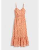 Robe longue et fluide imprimé orange