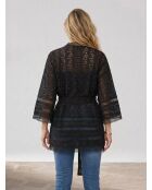 Veste en broderie anglaise noire