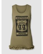 Kaki/zwarte tanktop