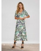 Langes Rollkleid aus 100% Leinen in Khaki/Braun
