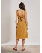 Ritchie ockerfarbenes Kleid aus 100% Leinen