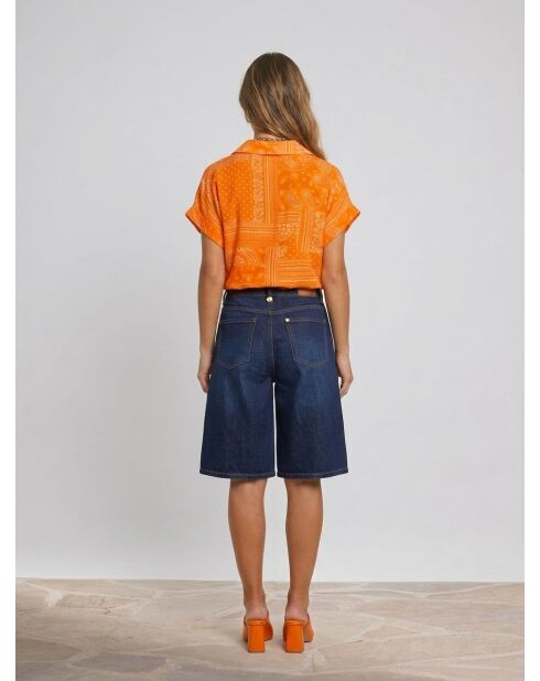 Camicia Eros con stampa bandana arancione