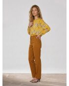 Gelbe bedruckte Bluse Canda