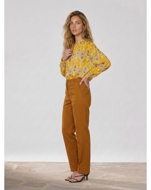 Blusa estampada amarilla Canda
