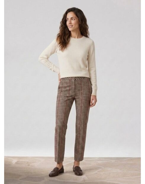 Padelta 7/8 th beige geruite broek