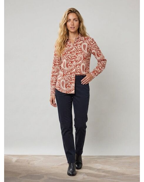Camisa estampada naranja oscuro Coraz