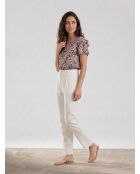 Bedruckte Bluse Lubna mitternachtsblau/rot