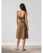 Khaki-Kleid Ritchie aus 100% Leinen