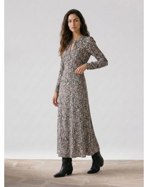 Riagan schwarzes bedrucktes Kleid