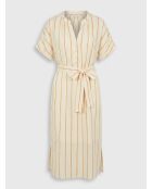 Haselnussfarbenes gestreiftes Kirschkleid