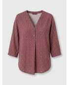 Blusa con motivo geometrico rosso/multicolore