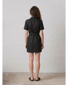 Schwarzes Kleid Rila aus Leinenmischung