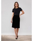 Jupe  à godets en Velours unie noire