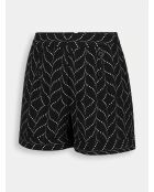 Short fluide imprimé zig zag noir/blanc