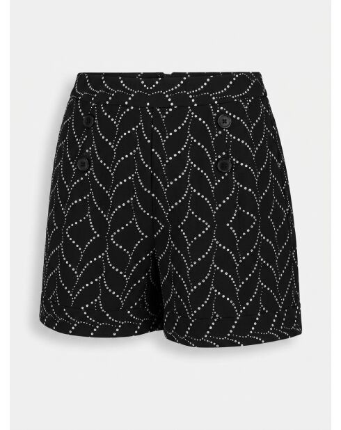 Soepele shorts met zigzagprint in zwart/wit