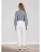 Weiße Boyfriend-Jeans