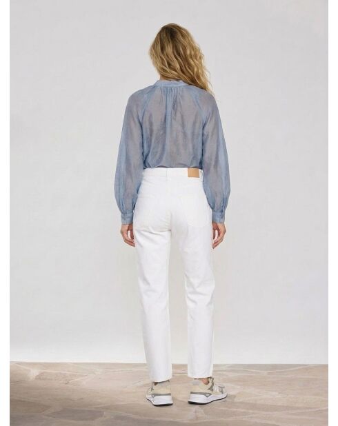 Weiße Boyfriend-Jeans