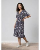 Marineblaues bedrucktes Epolo Kleid