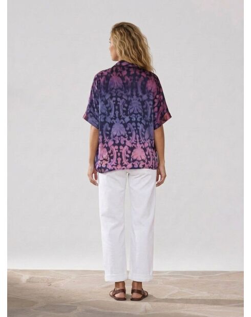 Blusa Clyde in misto seta lilla