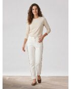 Weiße bestickte Pomme-Jeans