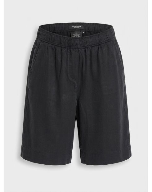 Zwarte bermuda's met elastische taille en soepele pasvorm