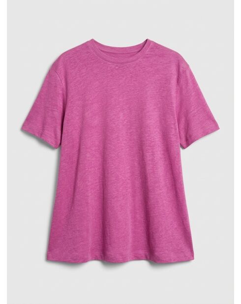 Camiseta Ariba 100% lino rosa