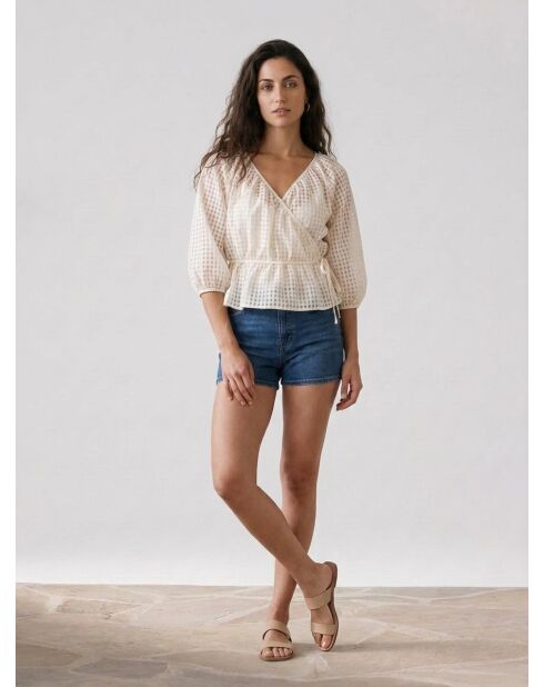 Weiße Bluse Delilah Wrap