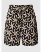 Zwarte korte broek met zeesterprint