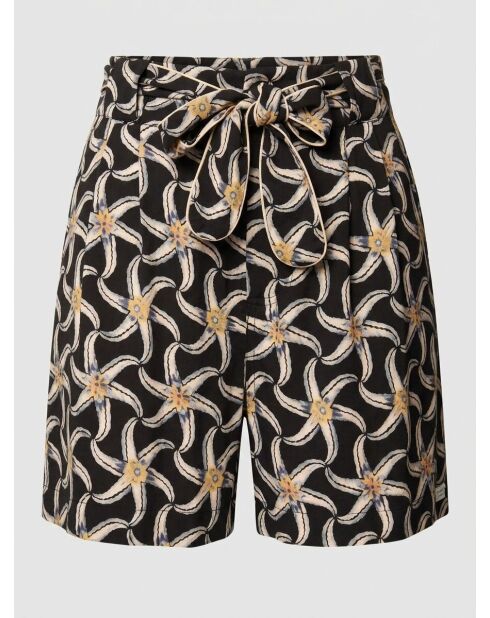 Zwarte korte broek met zeesterprint