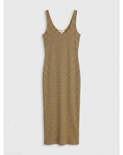 Mehrfarbiges Kleid aus Nat Leinen