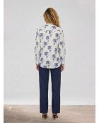 Blusa de cabina estampada azul marino y azul claro