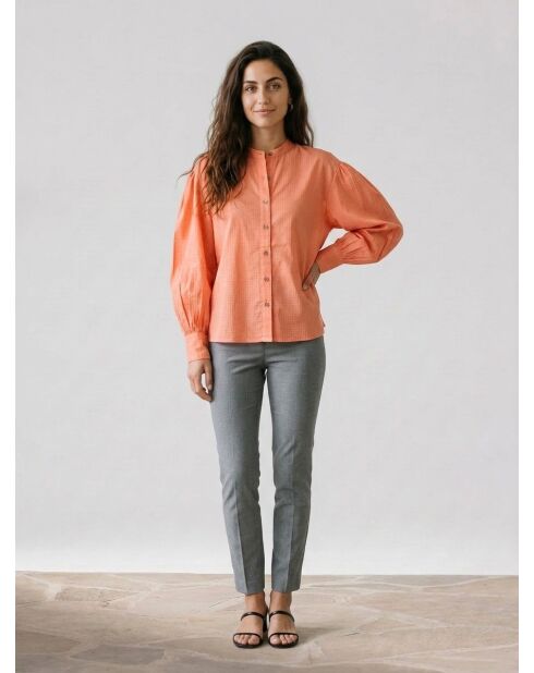 Camisa holgada de algodón orgánico Laurie naranja