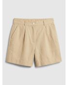 Beigefarbene Shorts Cassie aus einer Leinenmischung