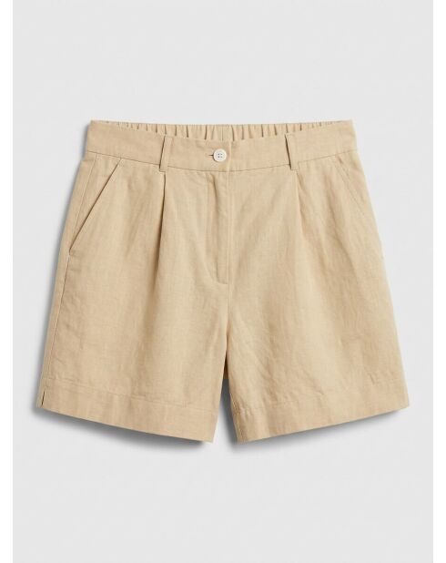 Beigefarbene Shorts Cassie aus einer Leinenmischung