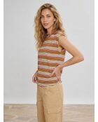 T-Shirt en Lin & Coton Fanny camel