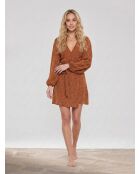 Braunes Minikleid Romance Spring Romance mit Leopardenmuster