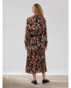 Faltenrock Amelia mit Cognac-Print