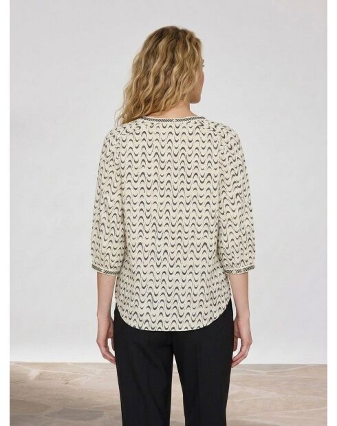 Blusa Okinawa beige/azul