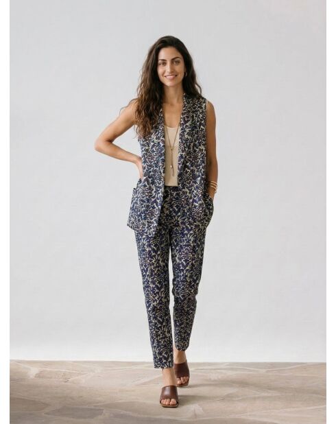 Giacca Lou con stampa blu/crema
