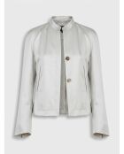 Veste blazer 100% Soie argentée